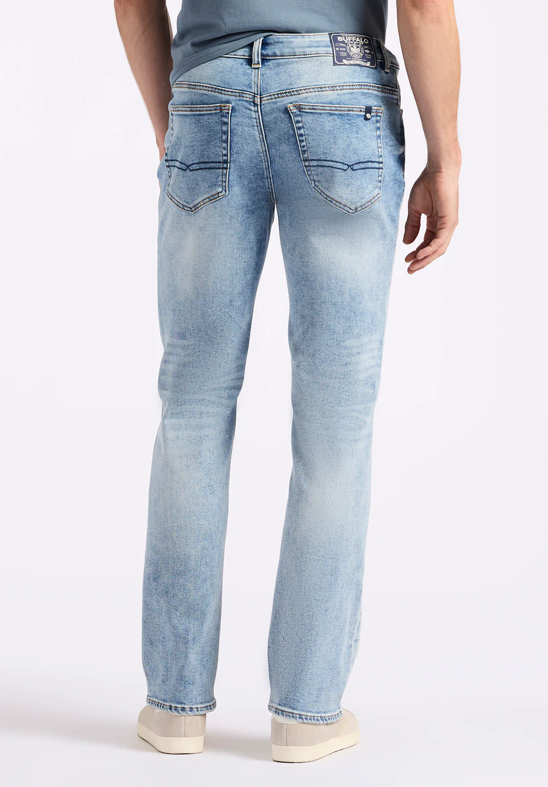 Slim Bootcut King Men's Jeans, Sanded and Whiskered Blue - BM26086 - Image 4