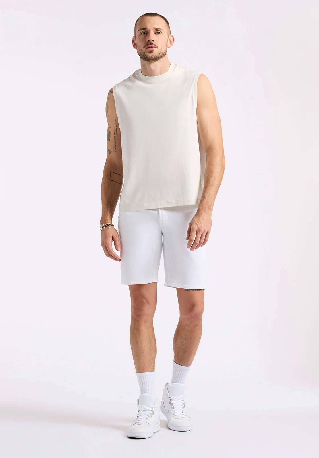 Kingster Men's Relaxed Fit Jersey Tank, Milk - BM24601