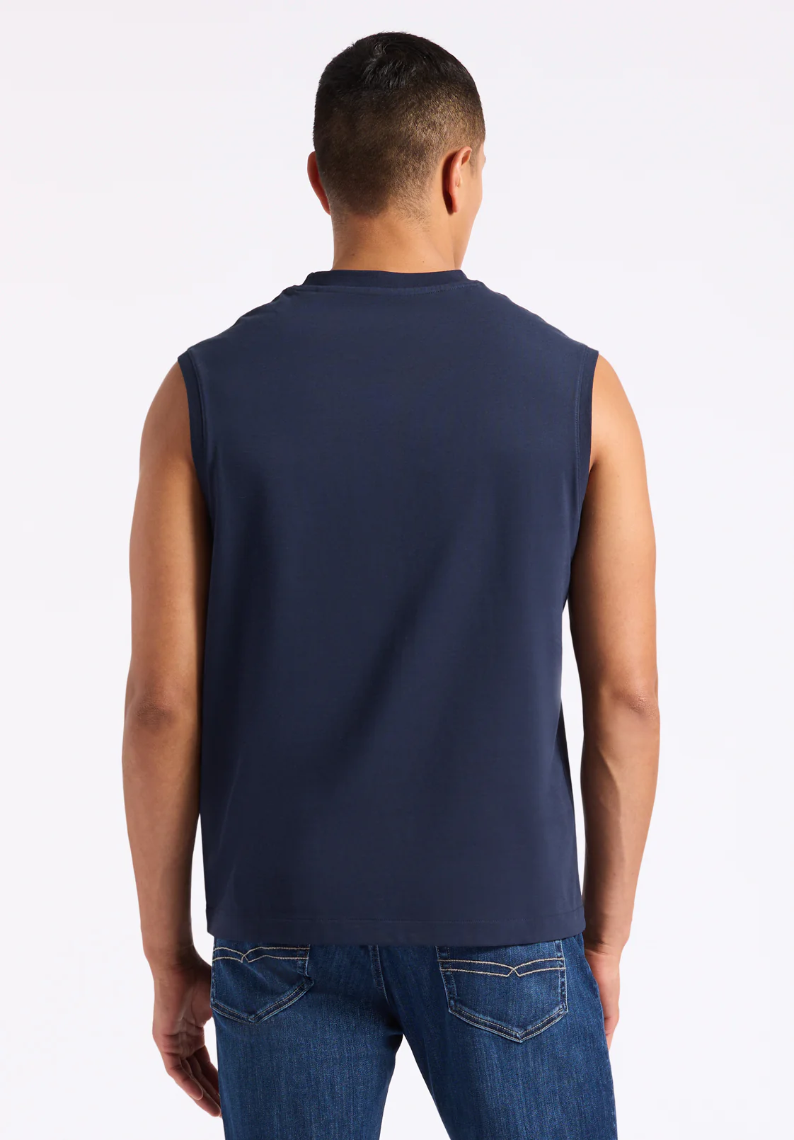 Kingster Men's Relaxed Fit Jersey Tank, Midnight Blue - BM24601 - Image 4