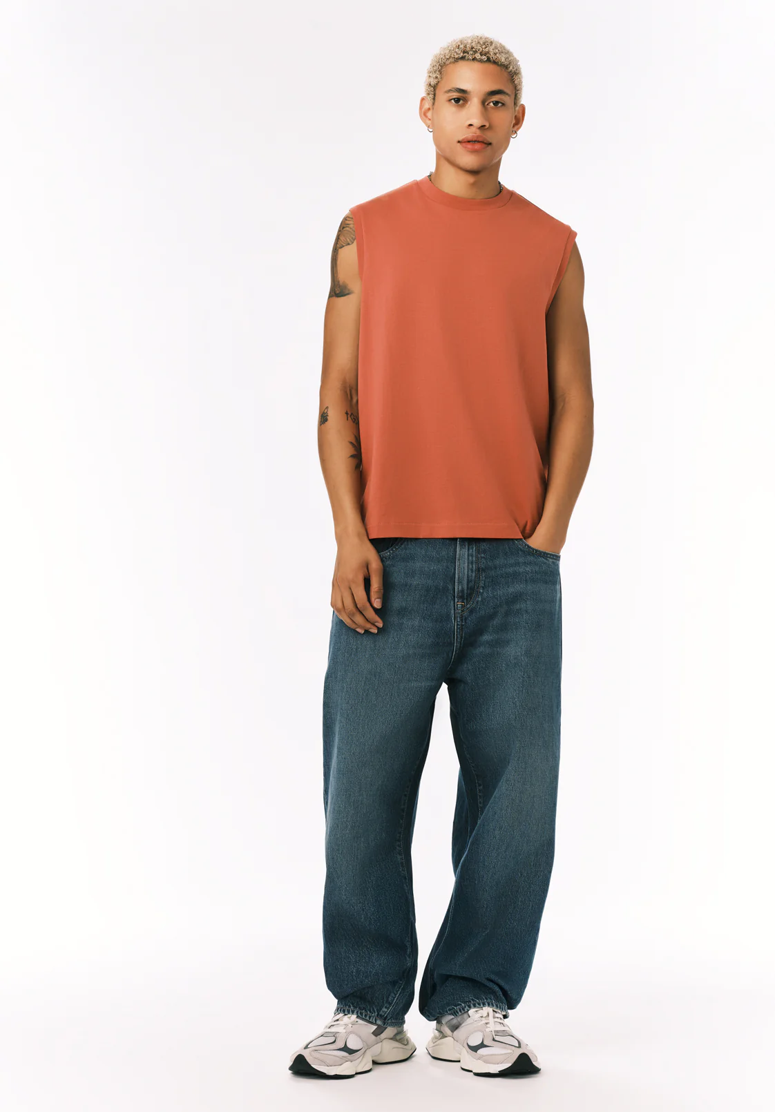 Kingster Men's Relaxed Fit Jersey Tank, Mineral Red - BM24601