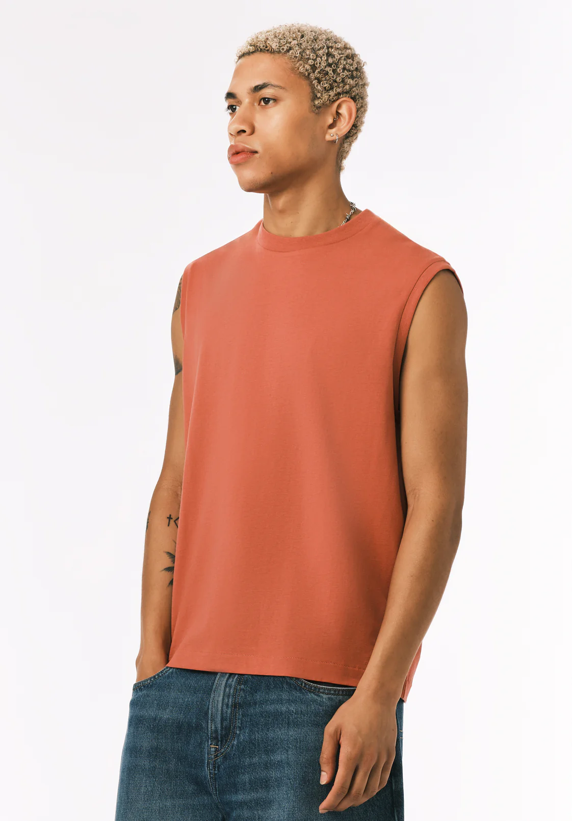 Kingster Men's Relaxed Fit Jersey Tank, Mineral Red - BM24601 - Image 3