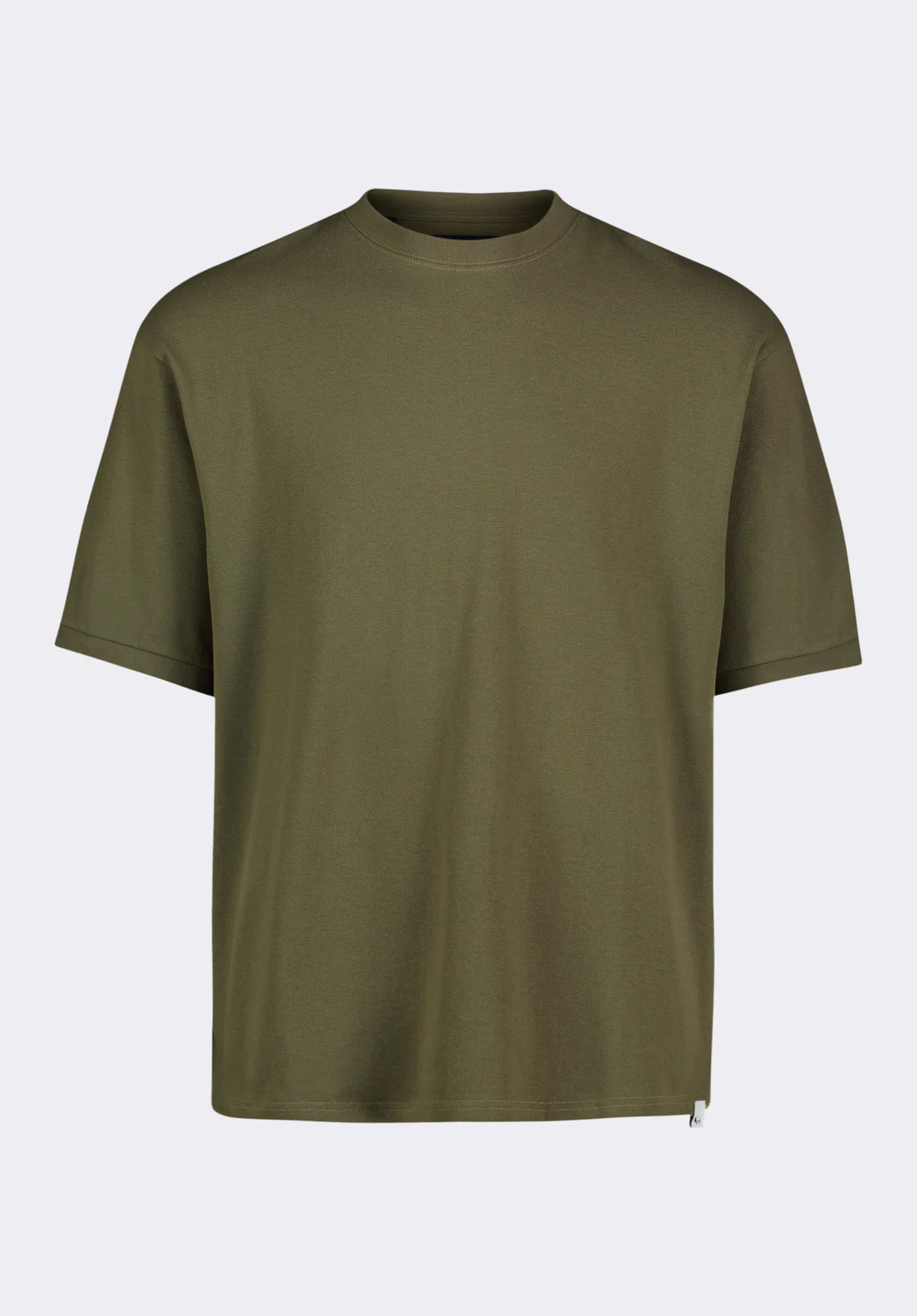Kinsley Men's Pique Crew Neck Relaxed T-Shirt, Army Green - BM24609 - Image 4