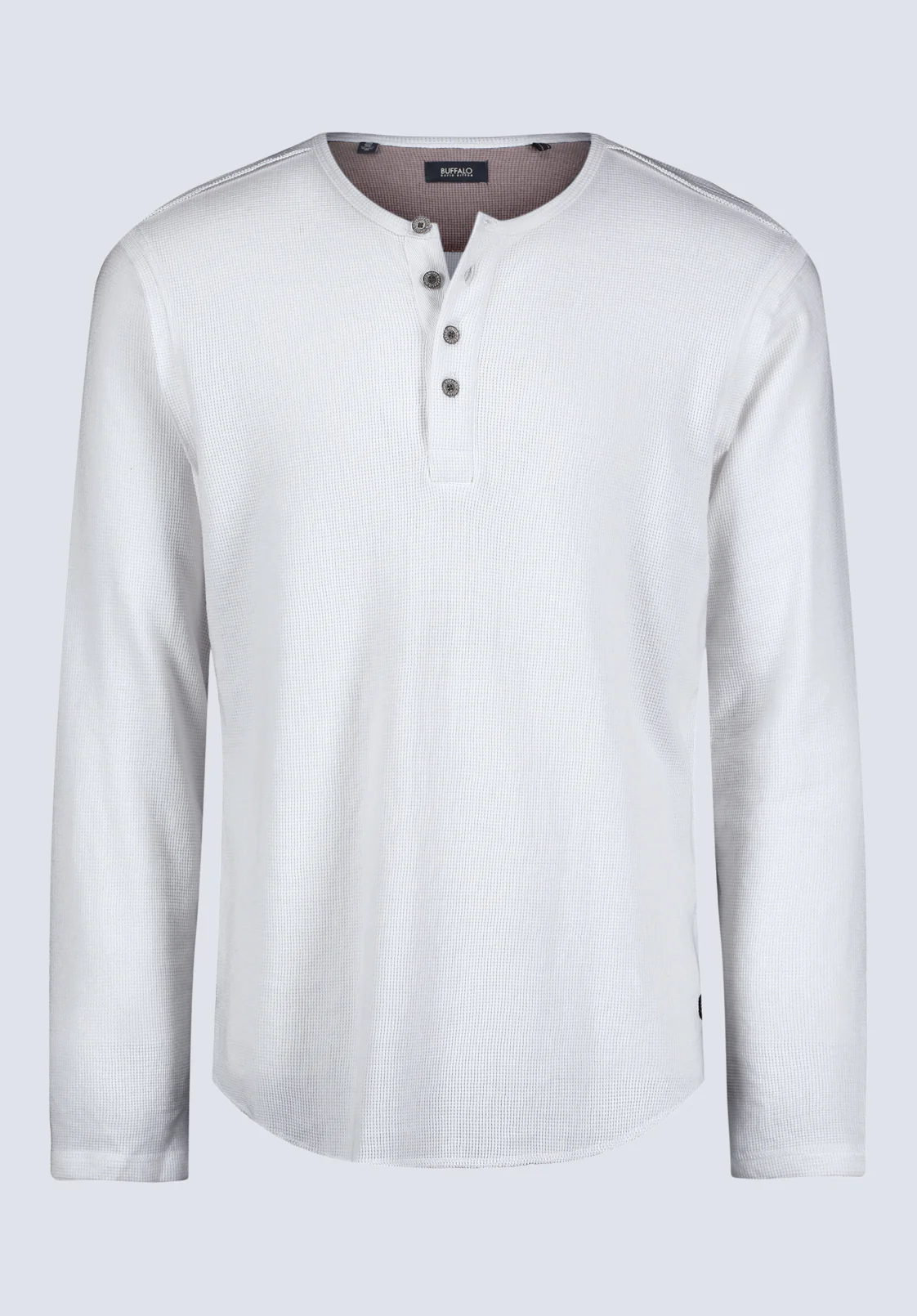 Kipato Men's Long-Sleeve Henley Top, White - BM24434 - Image 6