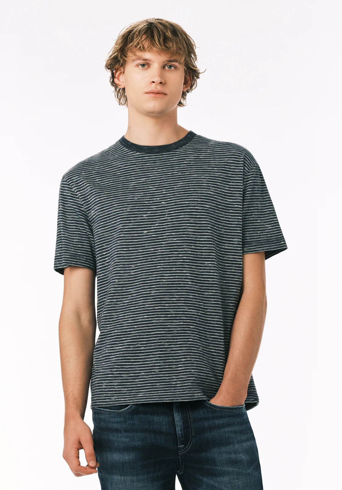 Kirion Men’s Striped T-Shirt, Whale - BM24815 - Image 3