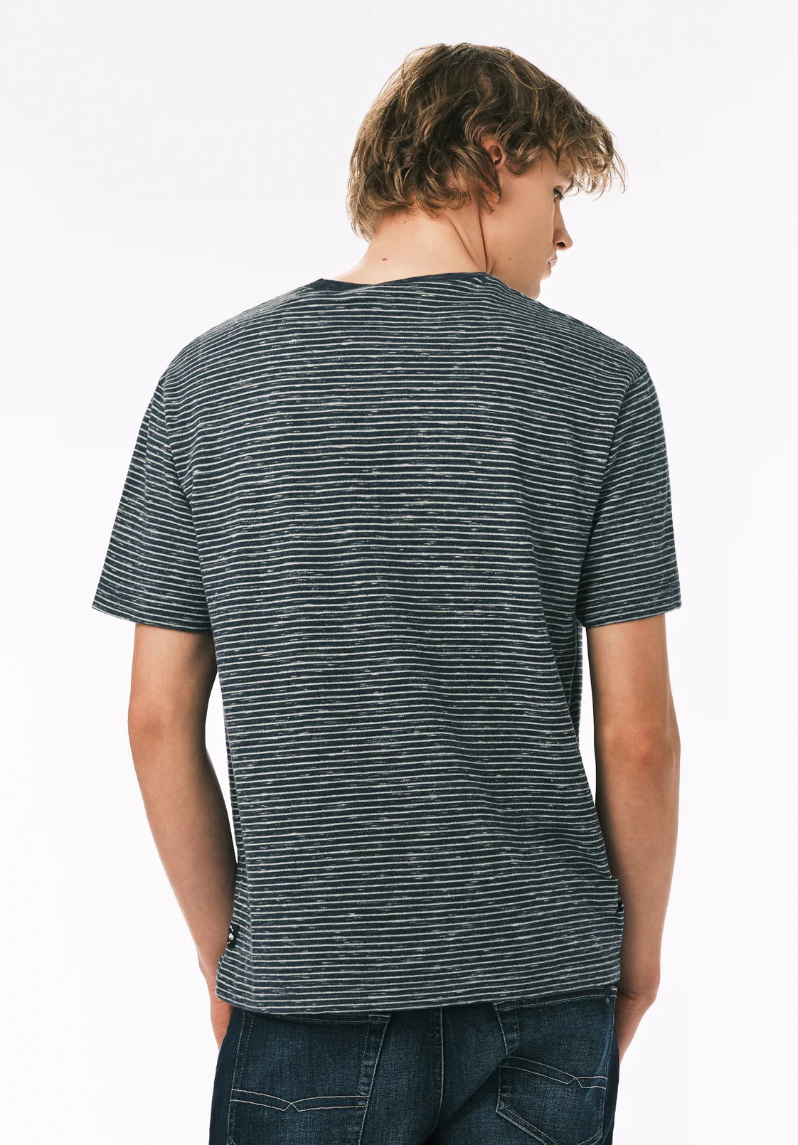 Kirion Men’s Striped T-Shirt, Whale - BM24815 - Image 4