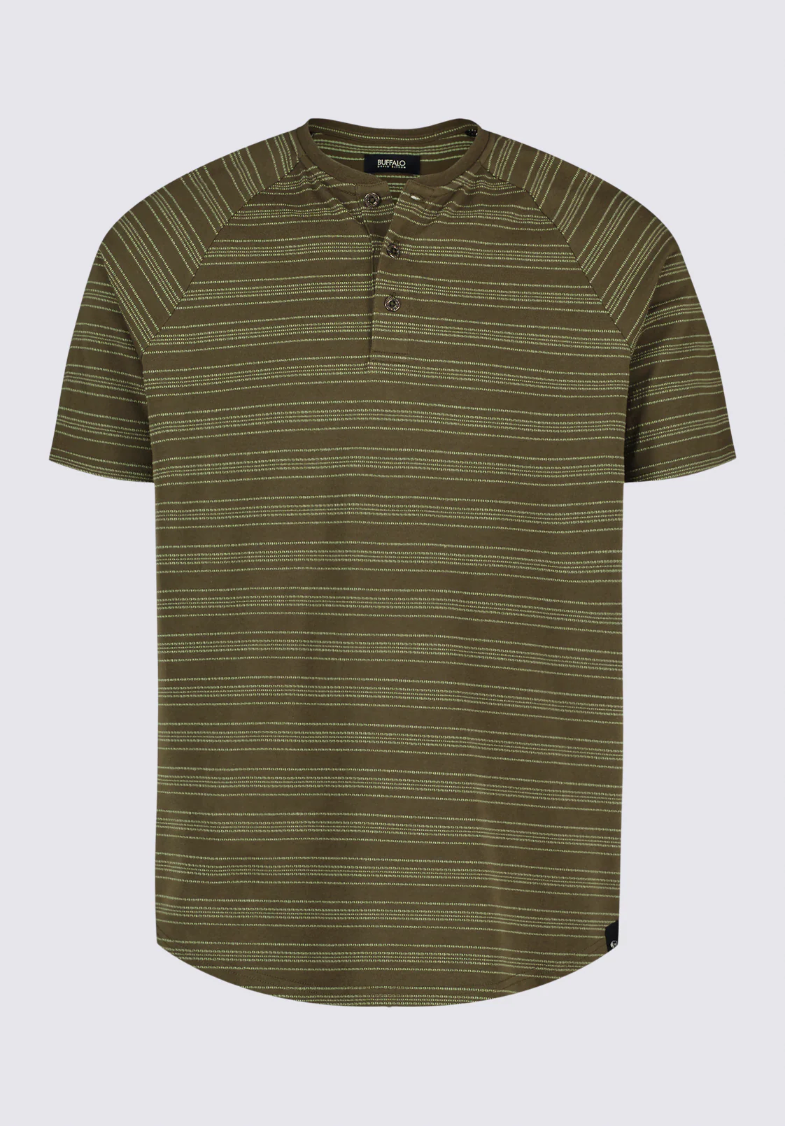 Klaus Men's Short-Sleeve Striped Henley Top, Fern - BM24630 - Image 6