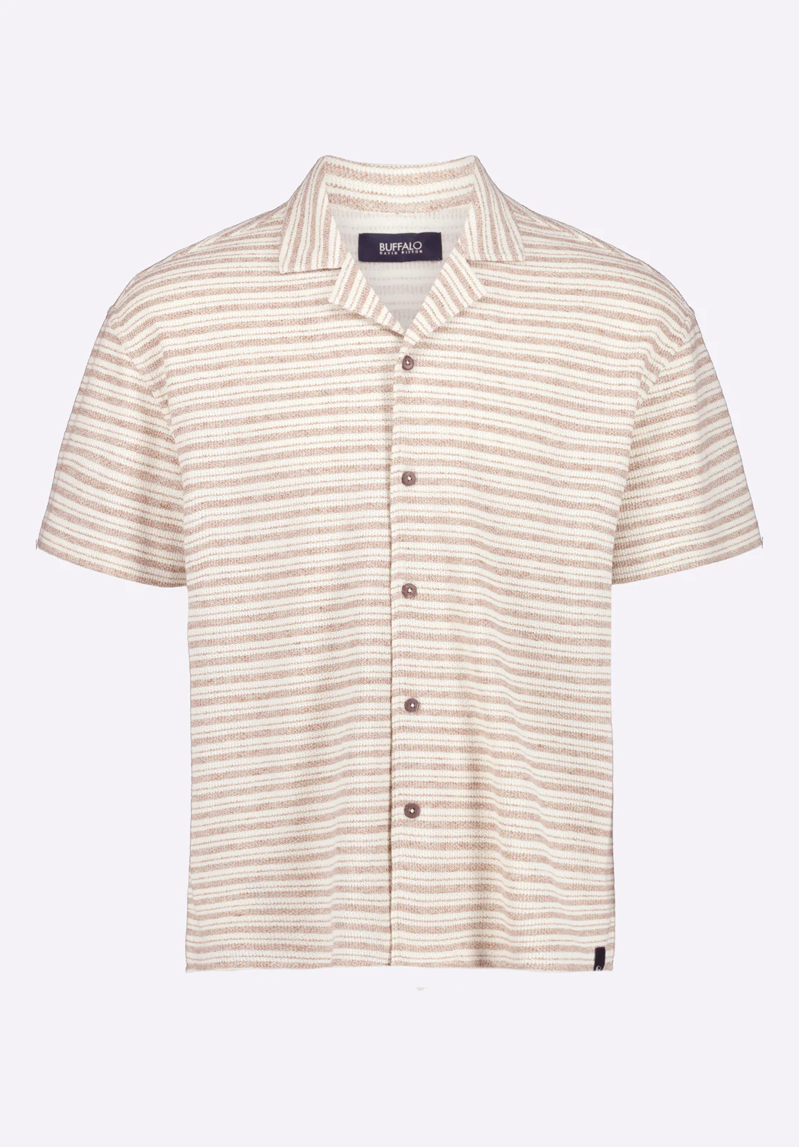 Koddy Men's Short-Sleeve Striped Jersey Button-Up Relaxed Fit Shirt, Woodsmoke - BM24599 - Image 6