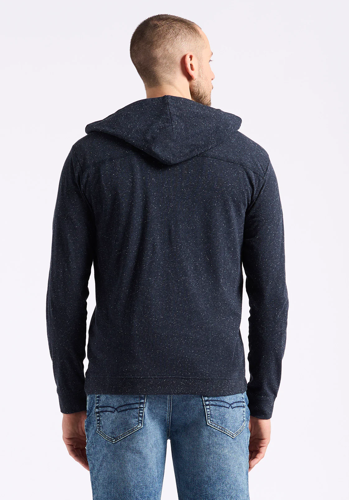 Kolder Men's Relaxed Fit Hooded Henley Top, Whale - BM24544 - Image 4