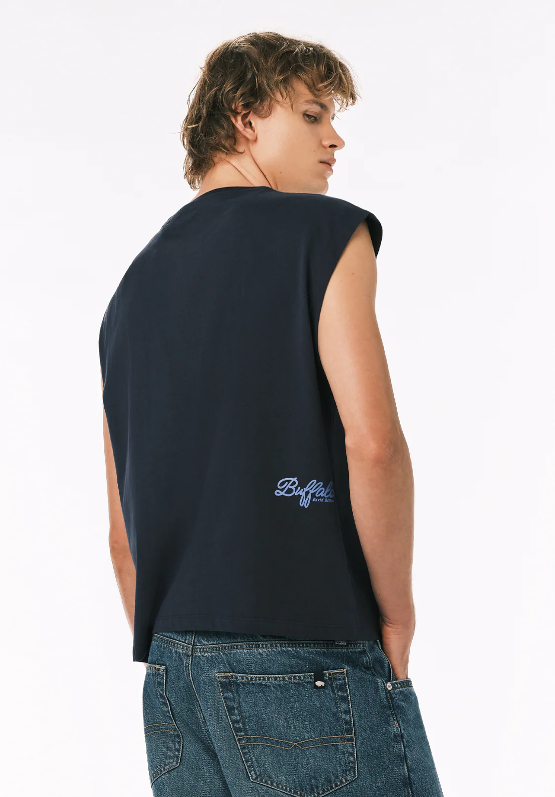 Kurt Men’s Cropped Graphic Tank, Whale - BM24854 - Image 3