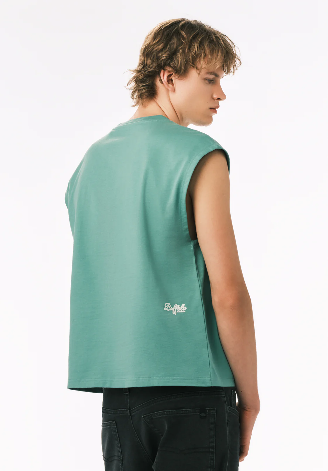 Kurt Men’s Cropped Graphic Tank, Gossamer Green - BM24860 - Image 4