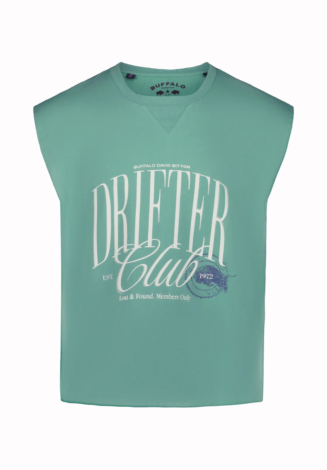 Kurt Men’s Cropped Graphic Tank, Gossamer Green - BM24860 - Image 5