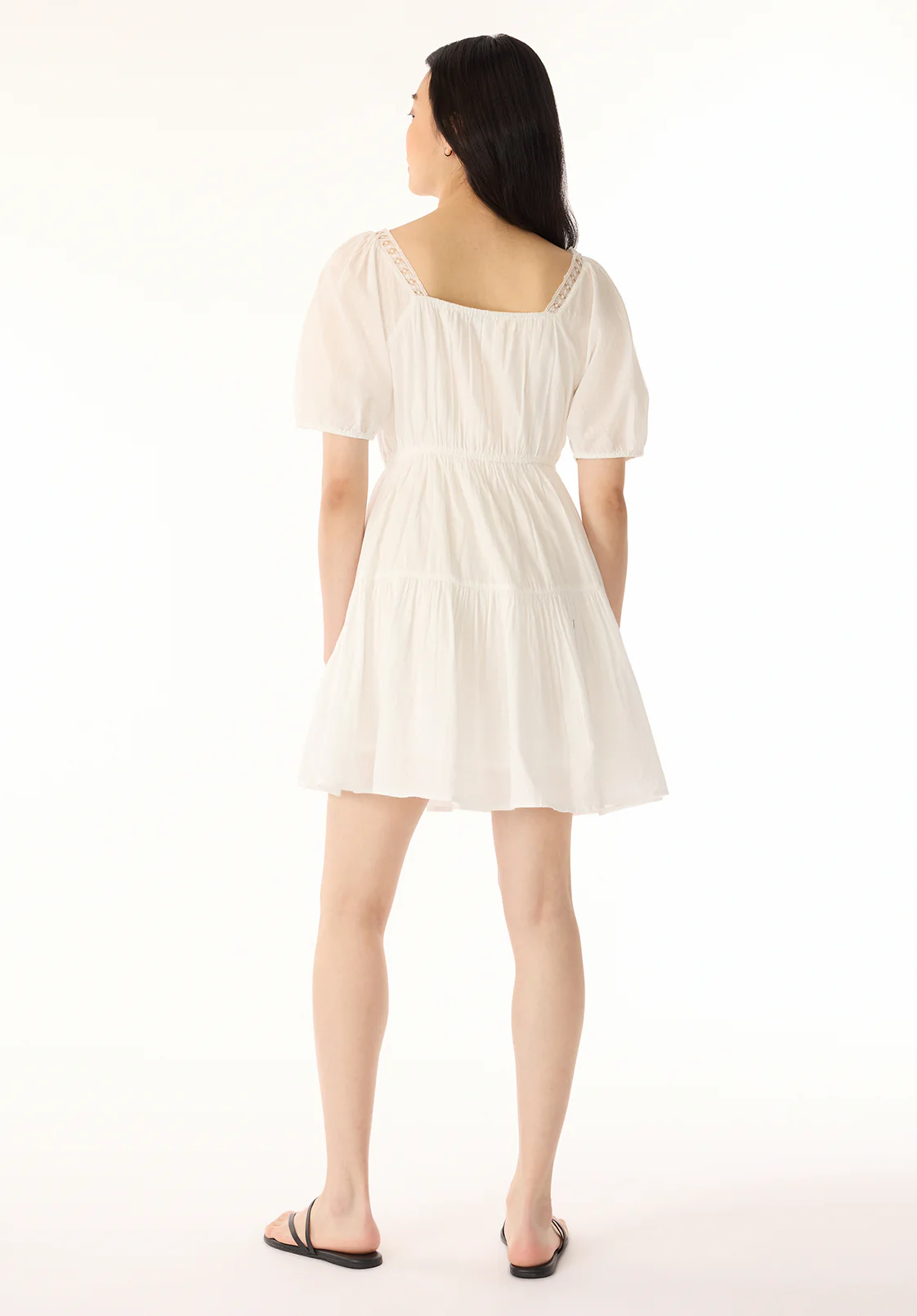Lara Jean Women's Eyelet Trim Mini Dress, Bright White - WD0100P - Image 3