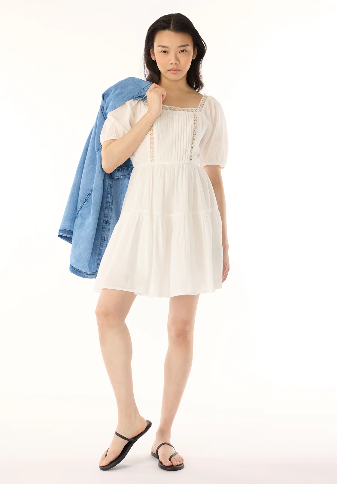 Lara Jean Women's Eyelet Trim Mini Dress, Bright White - WD0100P - Image 4