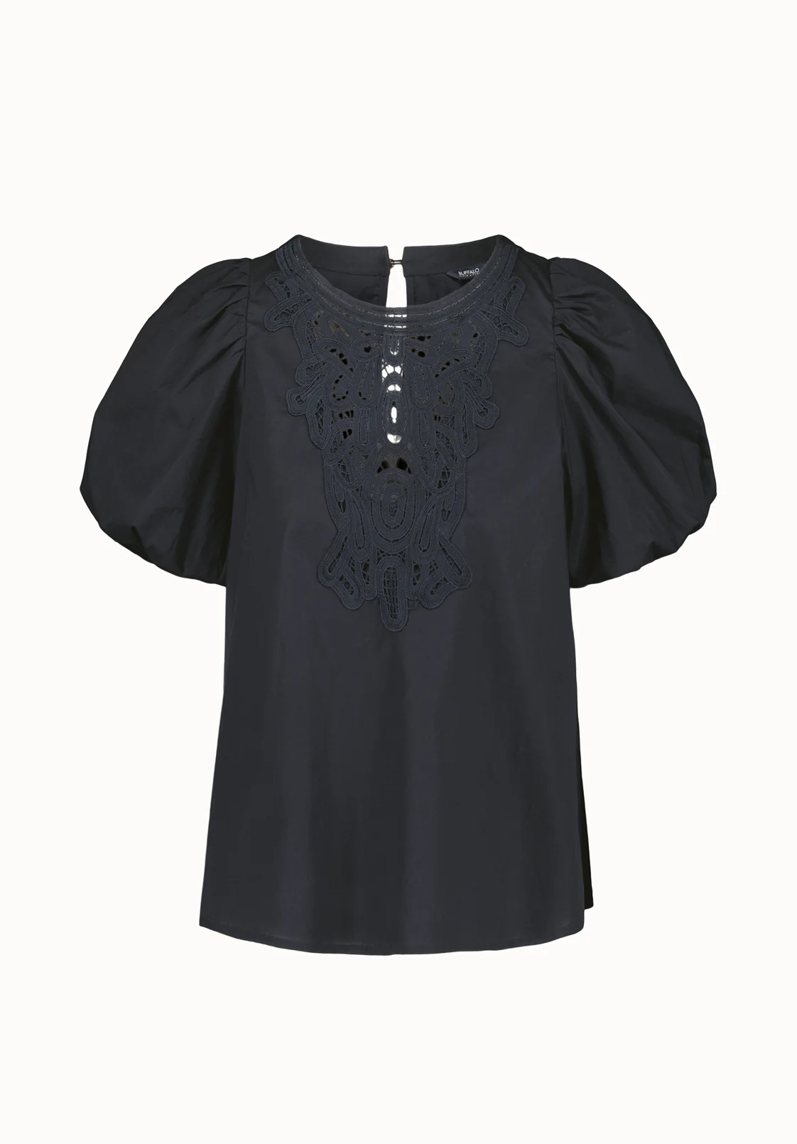 Leonella Women's Puff Sleeve Embroidered Blouse, Black - WT0204P - Image 5