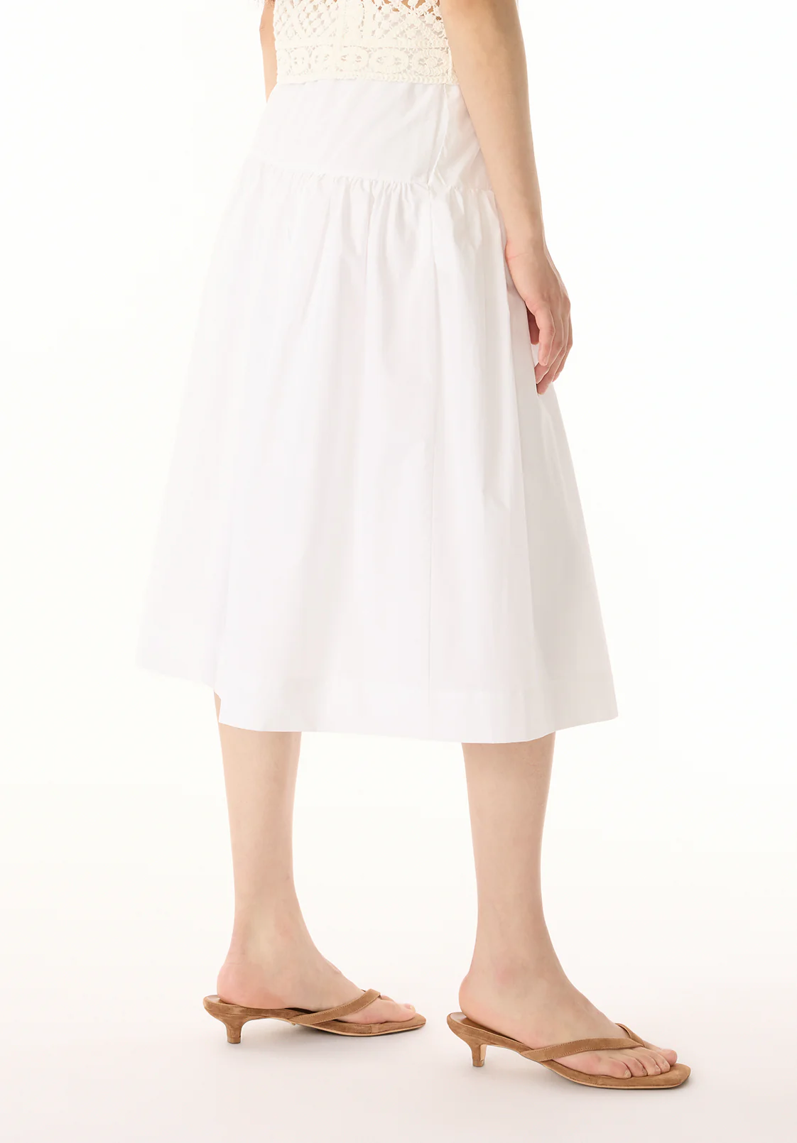 Lupita Women's Tiered Midi Skirt, White - WS0015P - Image 3