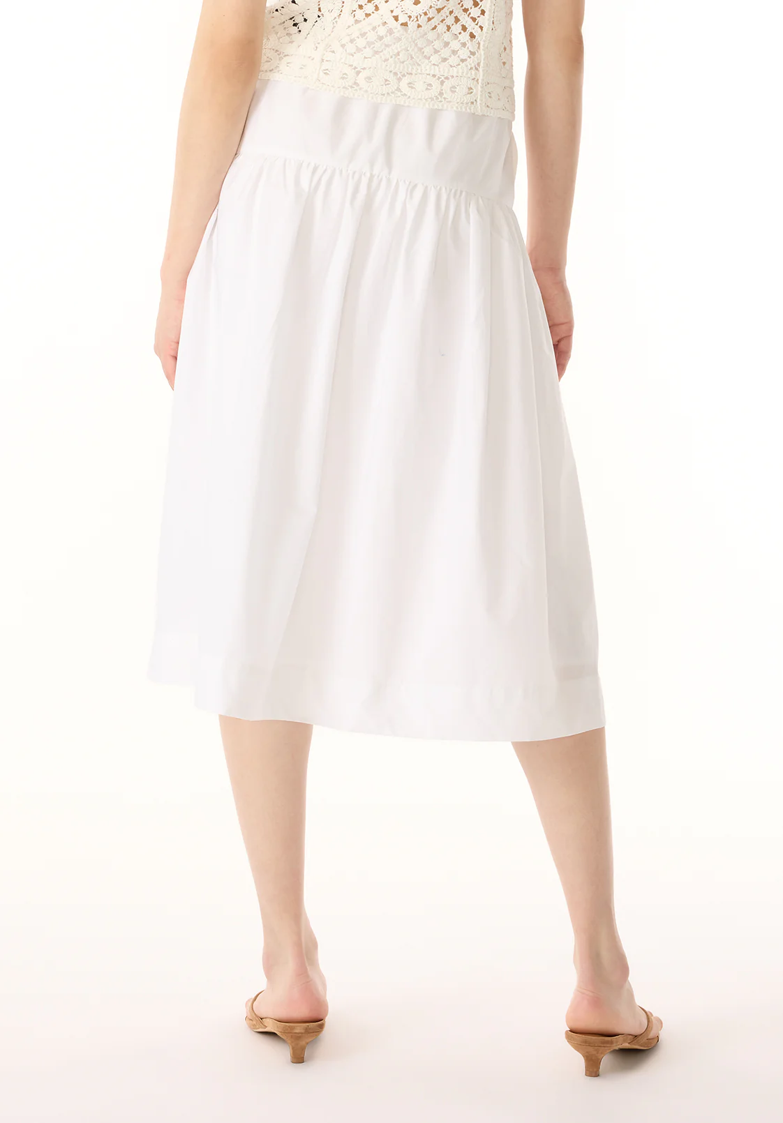 Lupita Women's Tiered Midi Skirt, White - WS0015P - Image 4