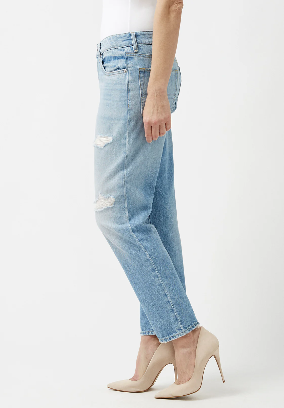 Relaxed Boyfriend Madison Women's Jeans Distressed Blue - BL15871 - Image 6