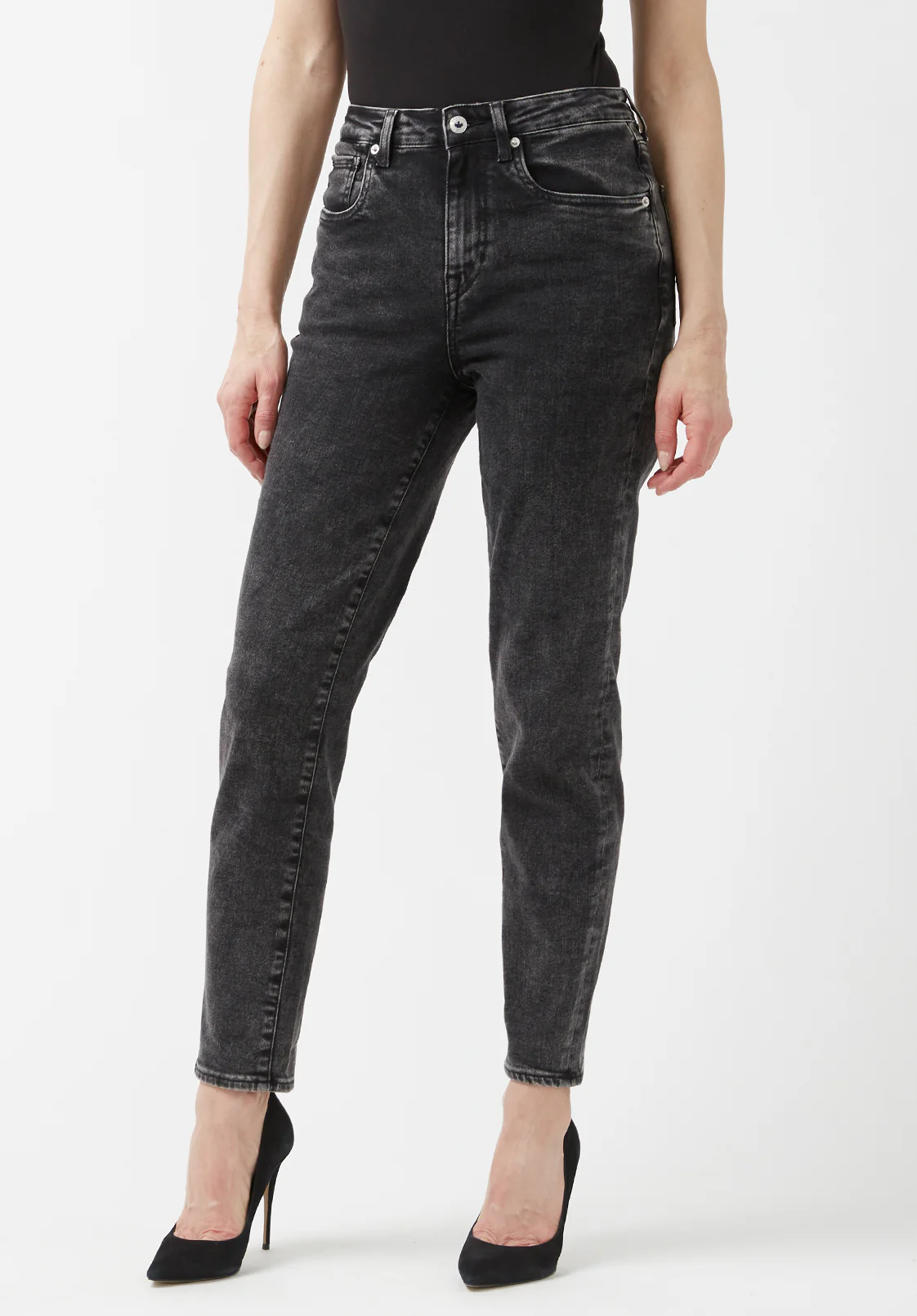 Margot Mom Jeans in Acid Washed Black - BL15850 - Image 2