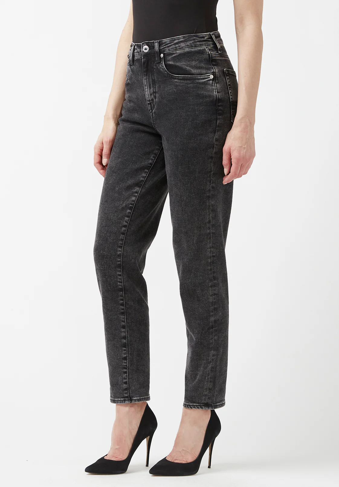 Margot Mom Jeans in Acid Washed Black - BL15850 - Image 4