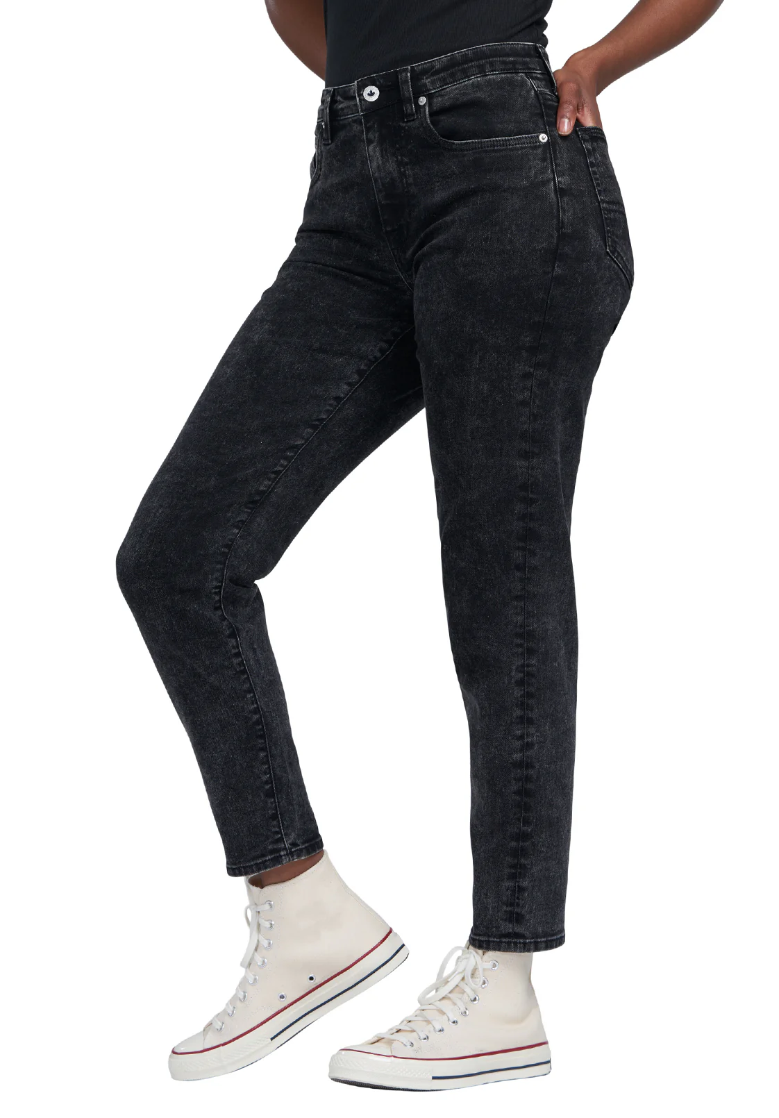 Margot Mom Jeans in Acid Washed Black - BL15850 - Image 7