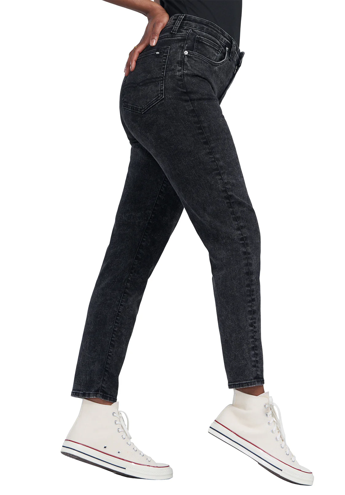 Margot Mom Jeans in Acid Washed Black - BL15850 - Image 8