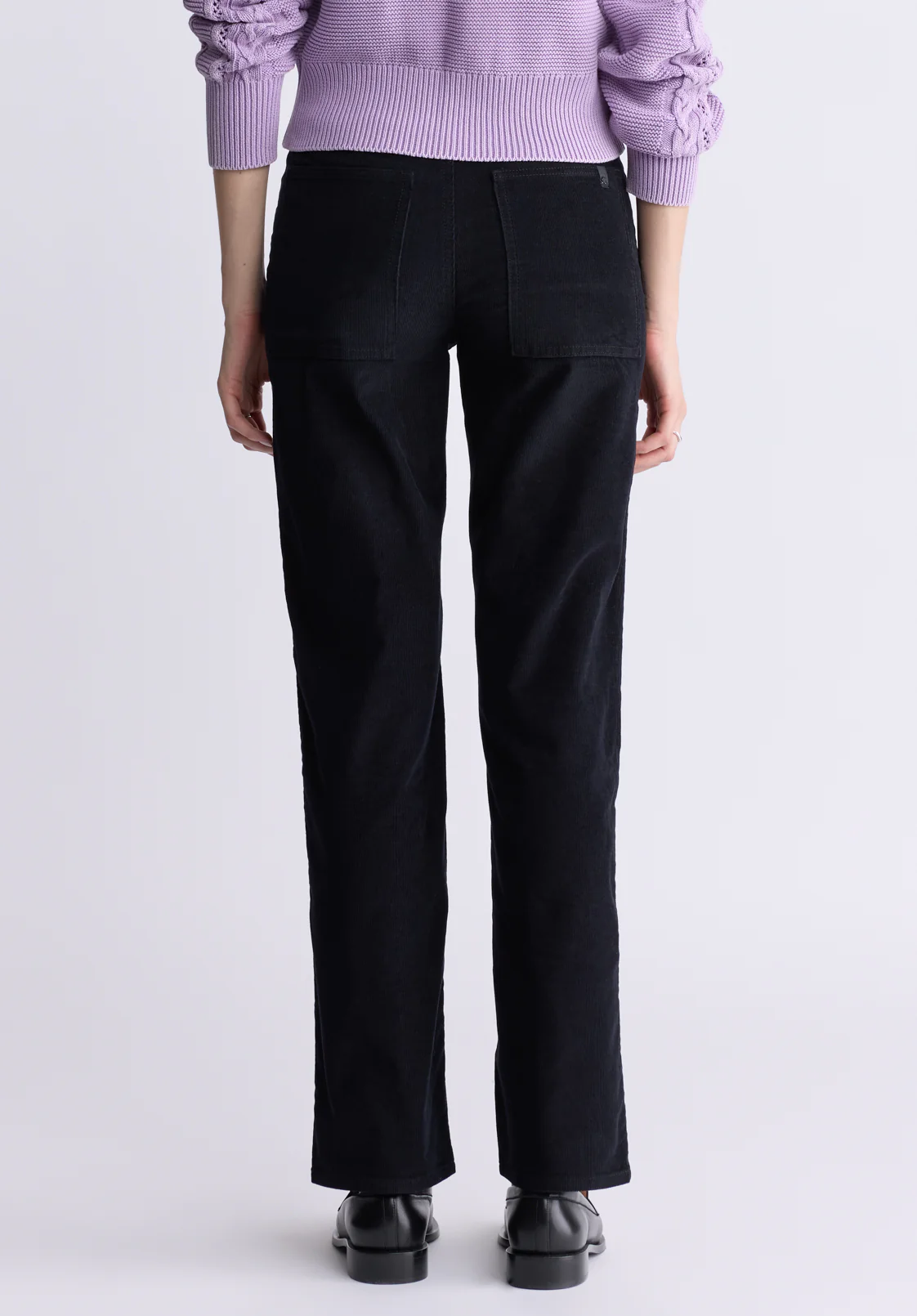 Mid Rise Straight Mary Women's Pants, Rinse Washed Black - BL16007 - Image 3