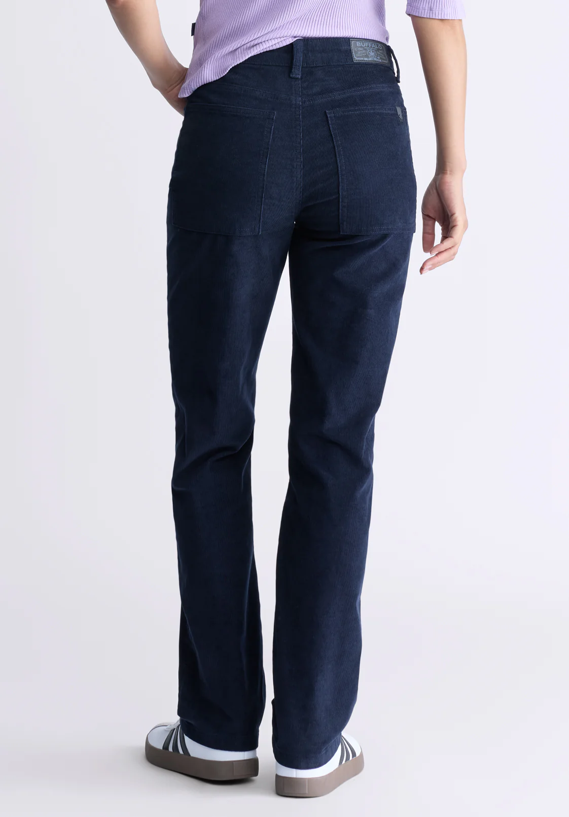 Mid Rise Straight Mary Women's Pants, Rinse Washed Navy - BL16007 - Image 3