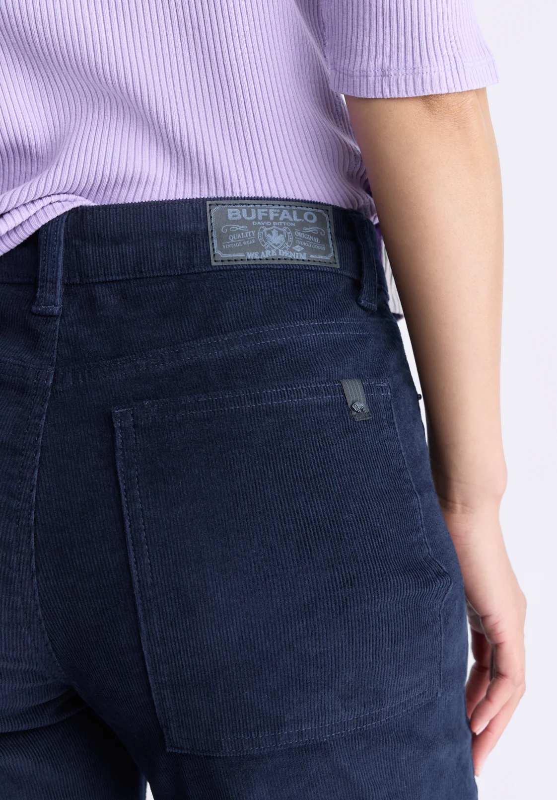 Mid Rise Straight Mary Women's Pants, Rinse Washed Navy - BL16007 - Image 5