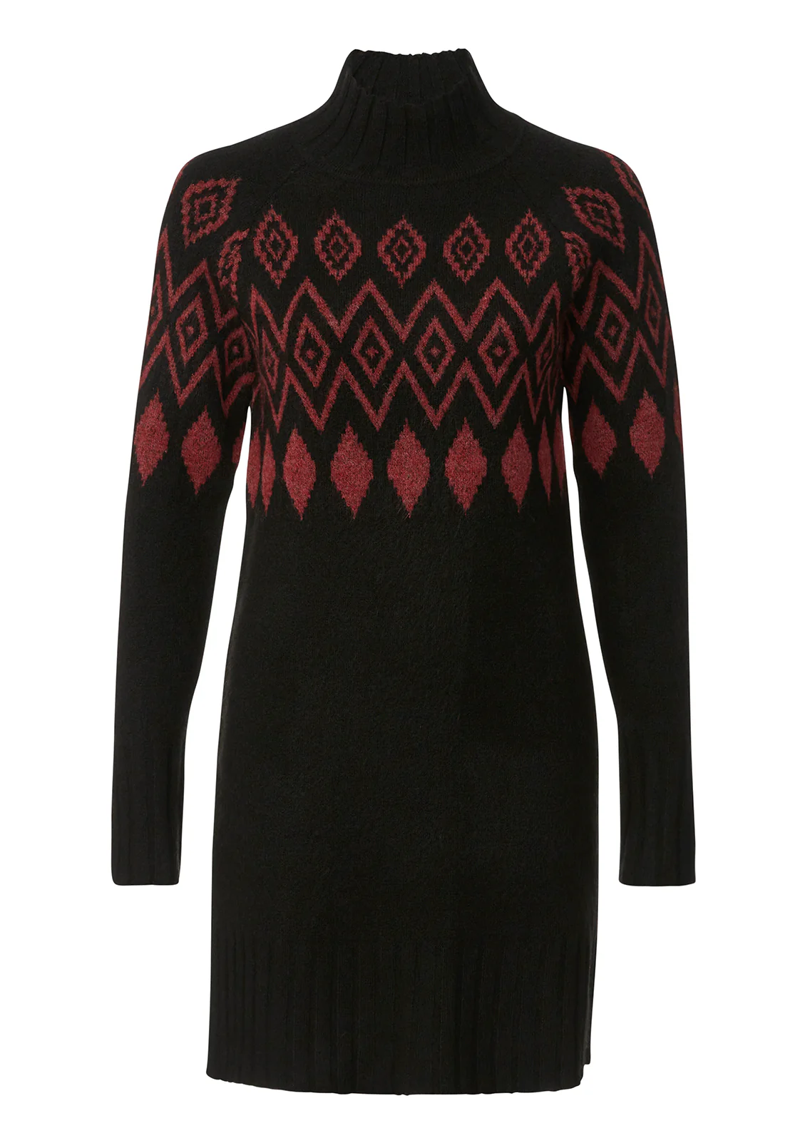 Massima Women's Long Sleeve Mock Neck Sweater Dress in Black - SD0001H - Image 6