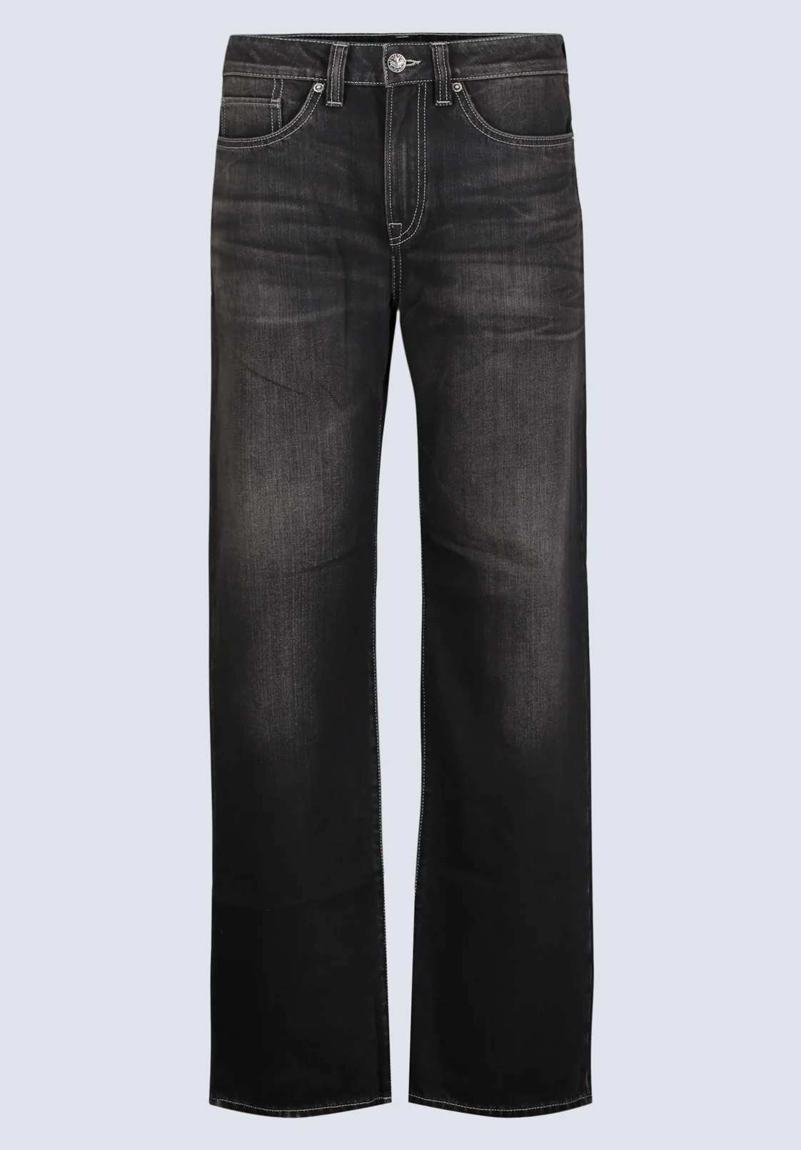 Loose Fit Matt Men's Jeans, Vintage Sanded Black - BM26007 - Image 8