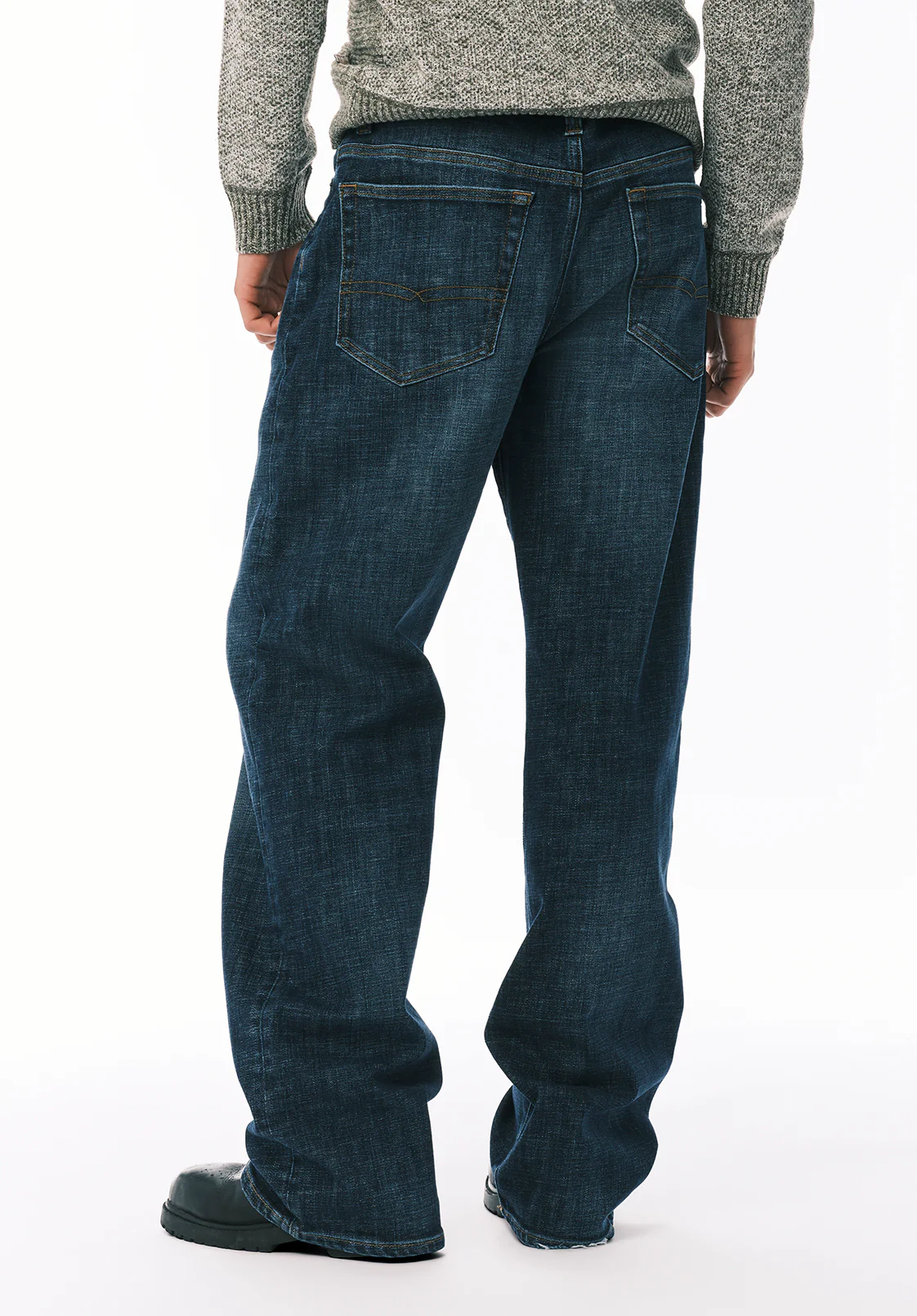 Loose Fit Matt Men's Jeans, Used And Worn Indigo - BM26157 - Image 4