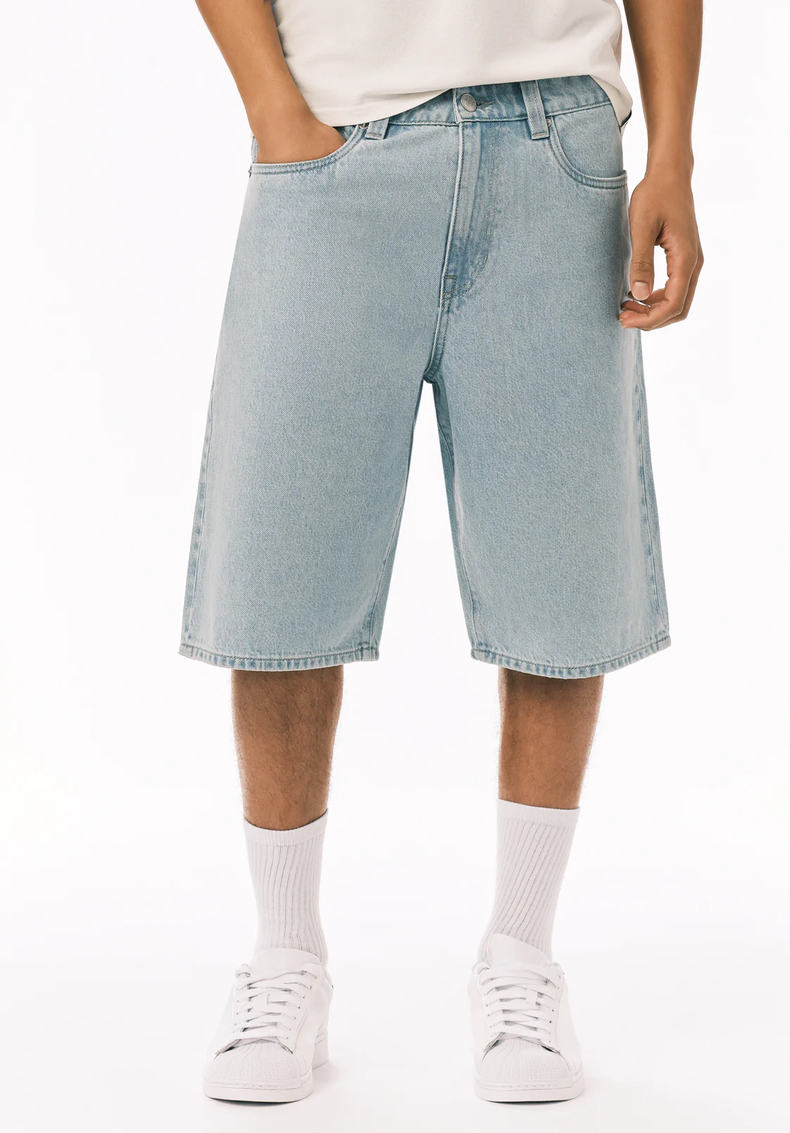 Mick Men's Wide Leg Denim Short, Bleached Out - BM26191 - Image 2