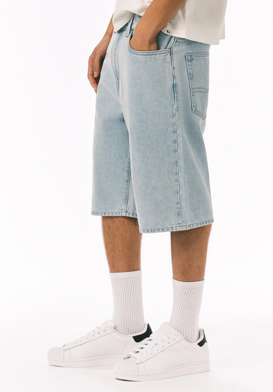 Mick Men's Wide Leg Denim Short, Bleached Out - BM26191 - Image 3
