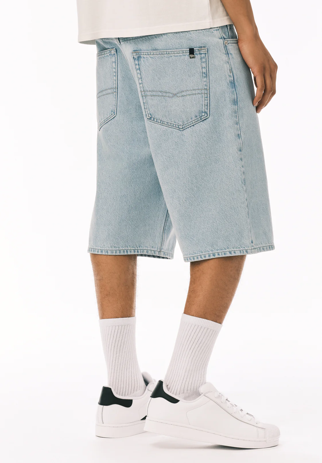 Mick Men's Wide Leg Denim Short, Bleached Out - BM26191 - Image 4