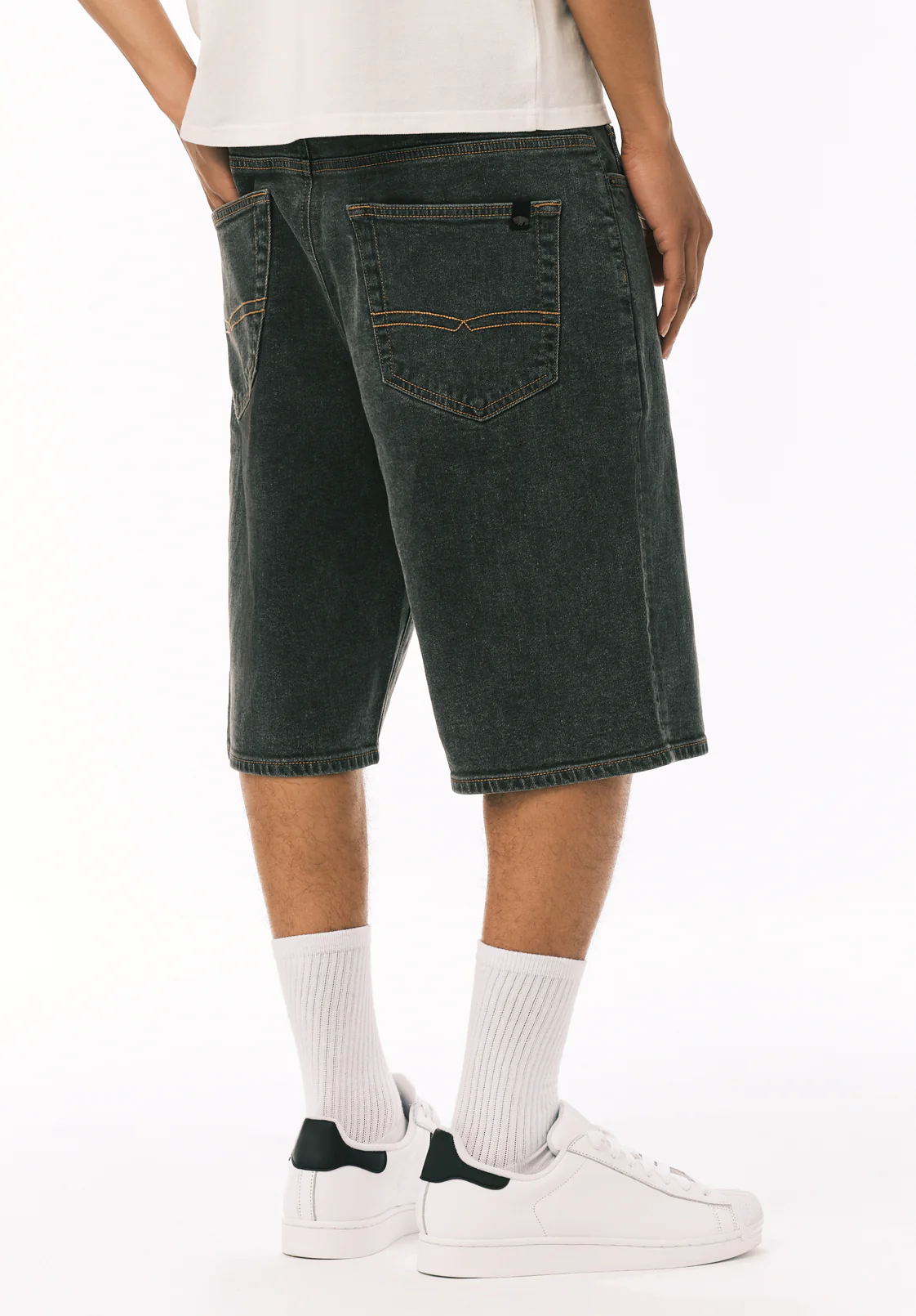 Mick Men's Wide Leg Denim Short, Faded Black - BM26233 - Image 4