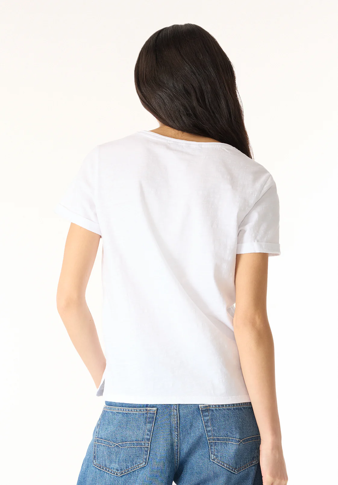 Moxie Women's Slub Knit V-Neck T-Shirt, White - KT0179P - Image 4