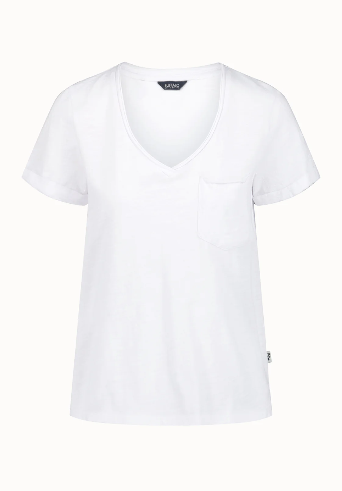 Moxie Women's Slub Knit V-Neck T-Shirt, White - KT0179P - Image 5