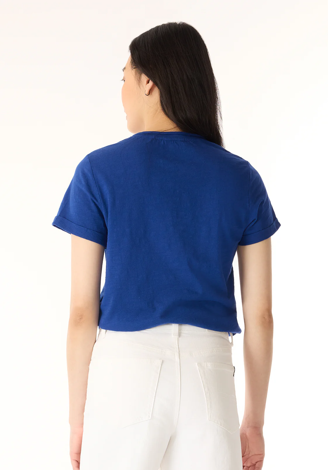 Moxie Women's Slub Knit V-Neck T-Shirt, Sodalite Blue - KT0179P - Image 4
