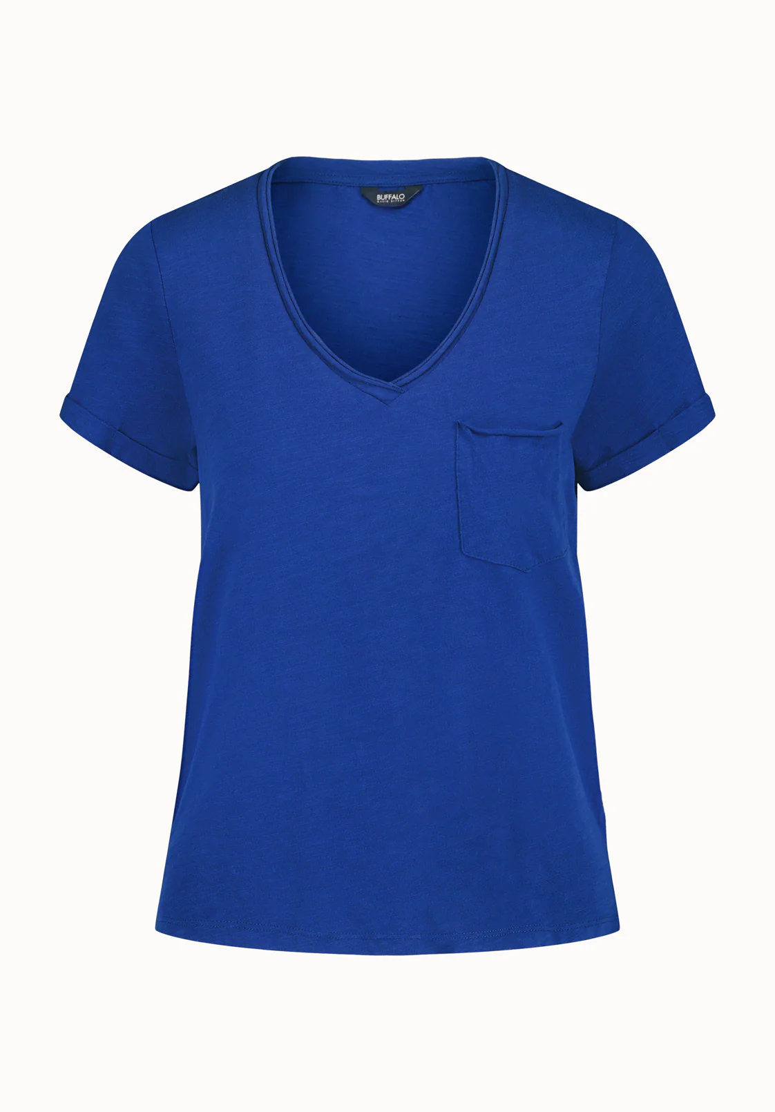 Moxie Women's Slub Knit V-Neck T-Shirt, Sodalite Blue - KT0179P - Image 5