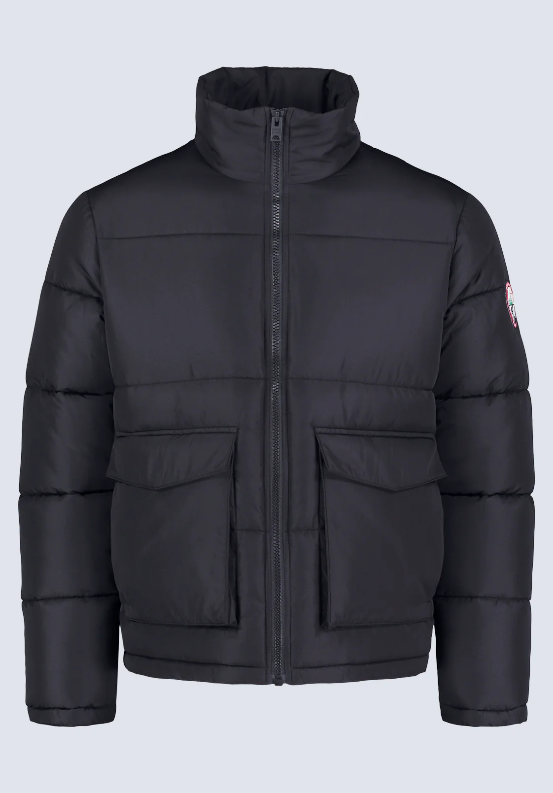 Nate Men’s Zip-up Puffer Jacket with Large Front Pockets, Black - OBMFE001 - Image 7