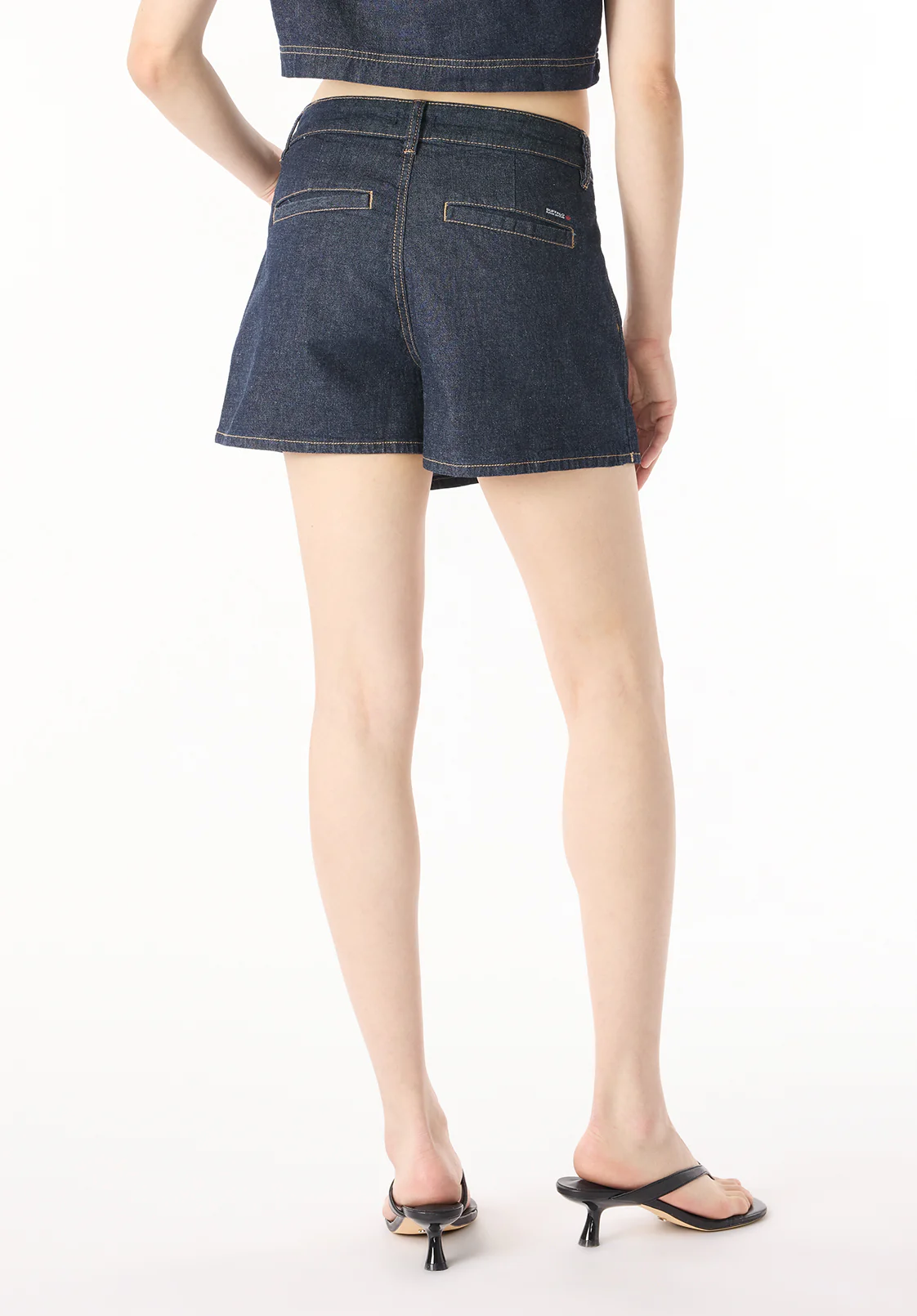 Olivia Women's Denim Skort with Overlap Detail, Indigo - BL16017 - Image 4