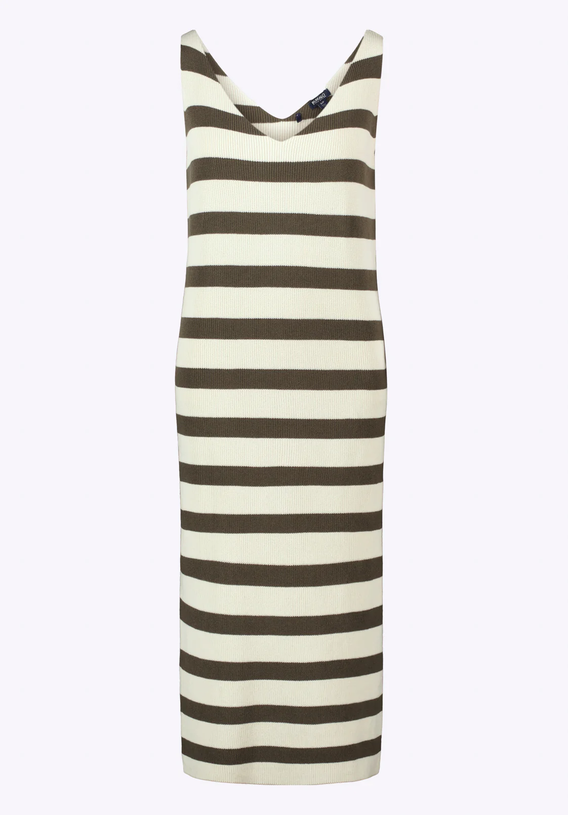 Orindella Women's Sleeveless Striped Knit Midi Dress, Beige & Olive - SD0010P - Image 5