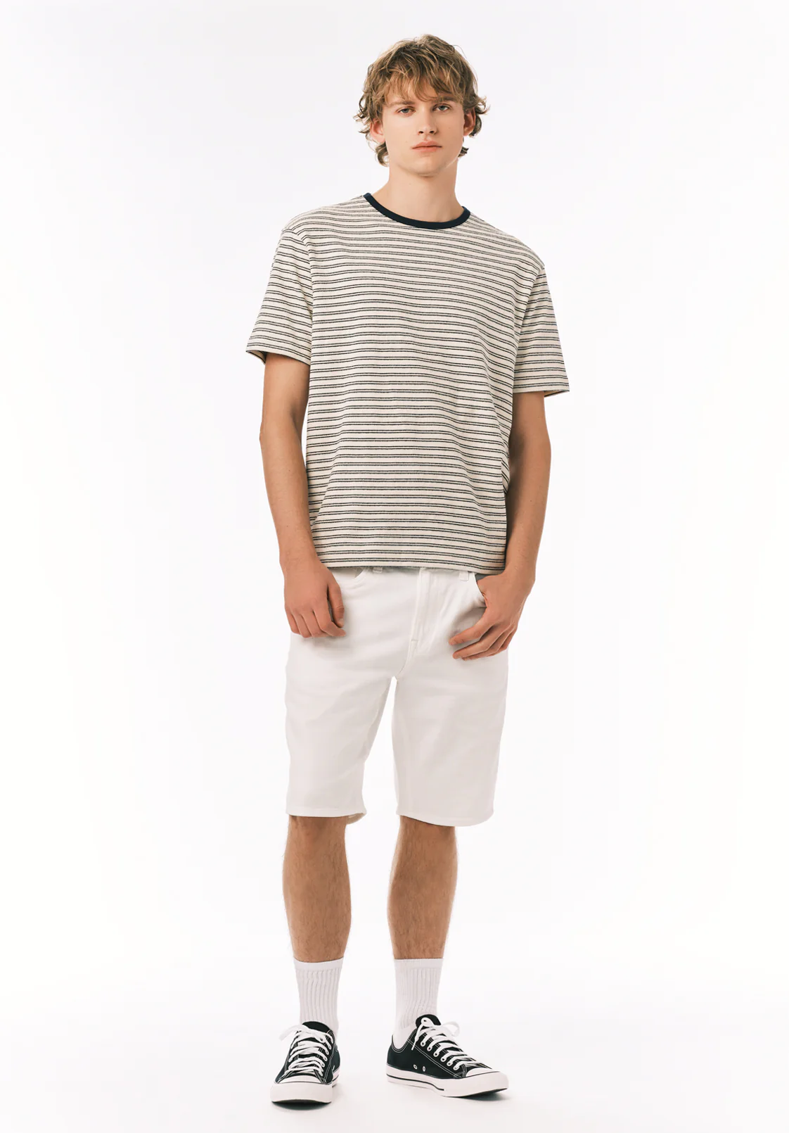 Slim Parker Men's Denim Shorts in White Rinse - BM22775