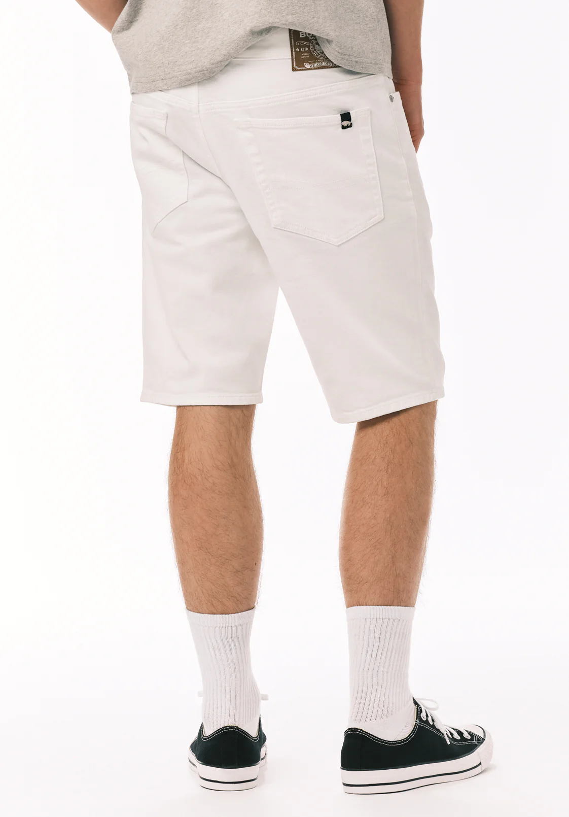 Slim Parker Men's Denim Shorts in White Rinse - BM22775 - Image 4
