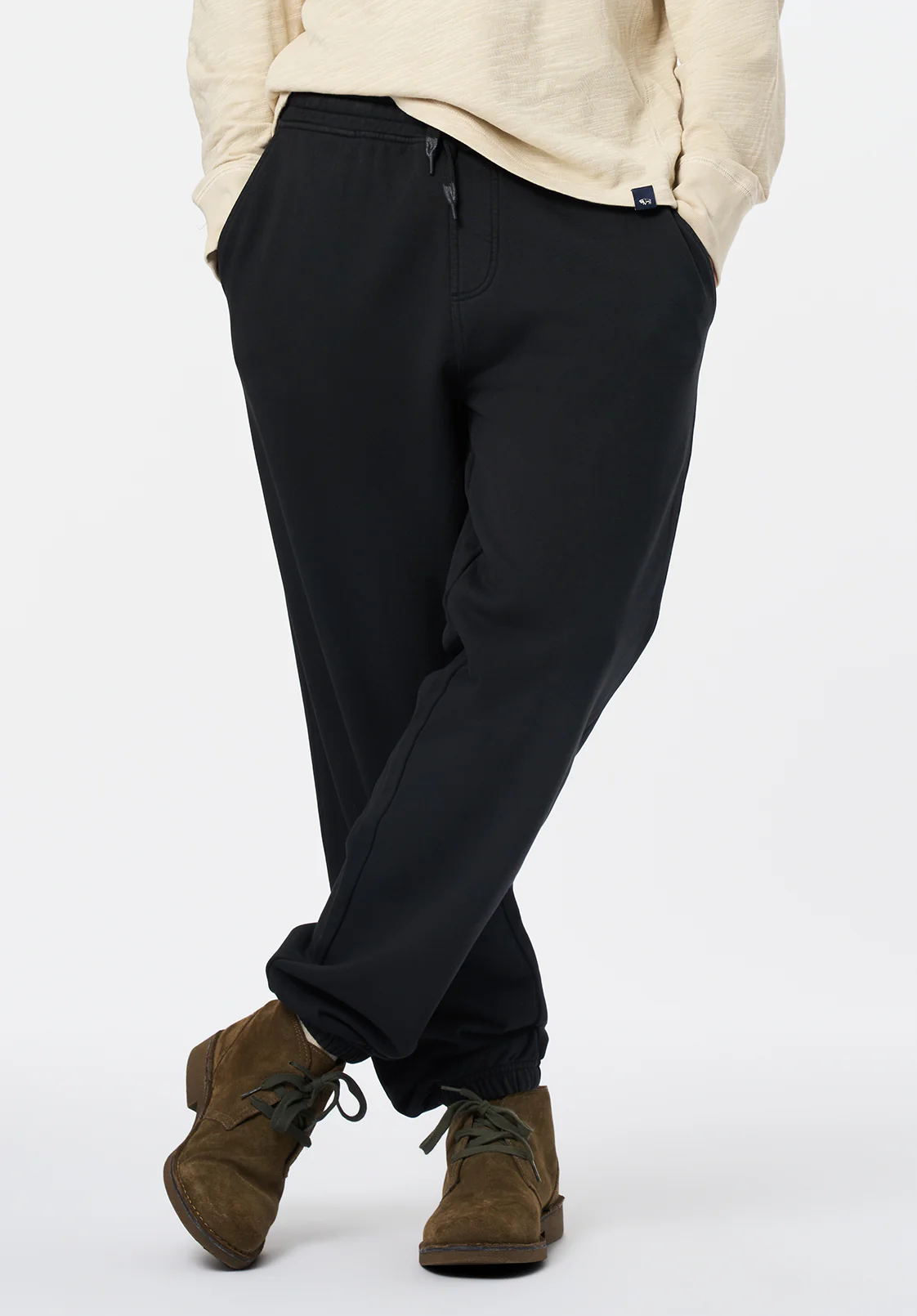 Patto Men's Relaxed Jogger Pants, Black - BM24598 - Image 2