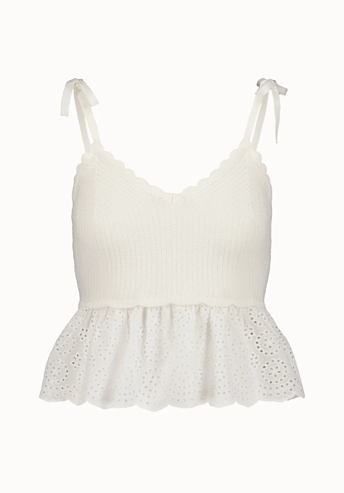 Picabo Women's Textured Cotton Peplum Top, Blanc - SW0109P - Image 5