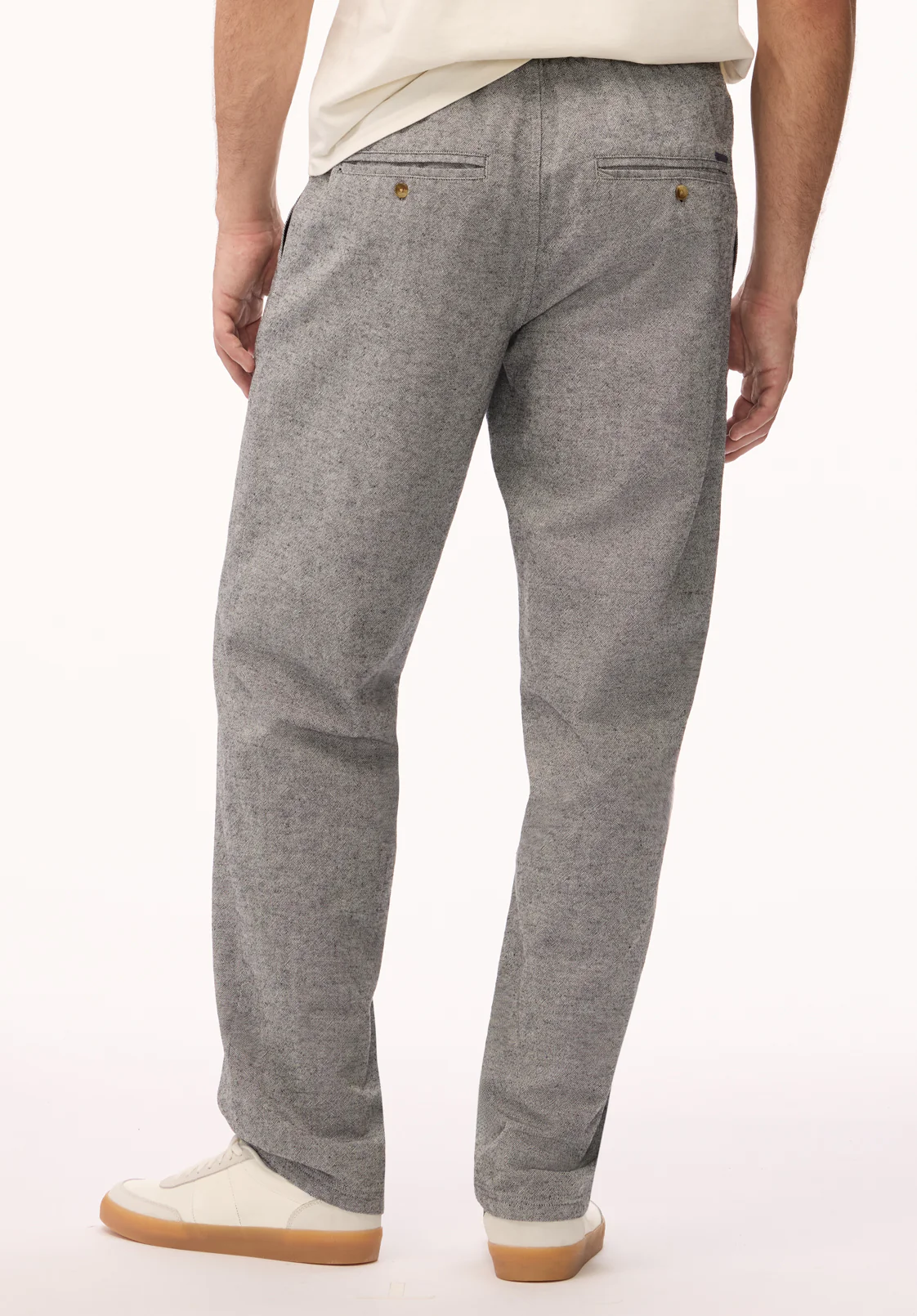 Pilsen Men's Linen-Blend Straight-Leg Pull-On Pants, Heather Black - BM24724 - Image 4
