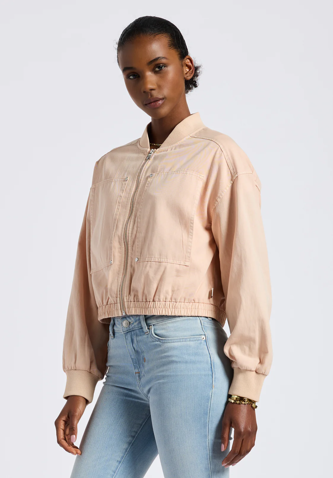Pyper Women's Cropped Zip-Up Jacket, Cameo Rose - JK0044P - Image 3