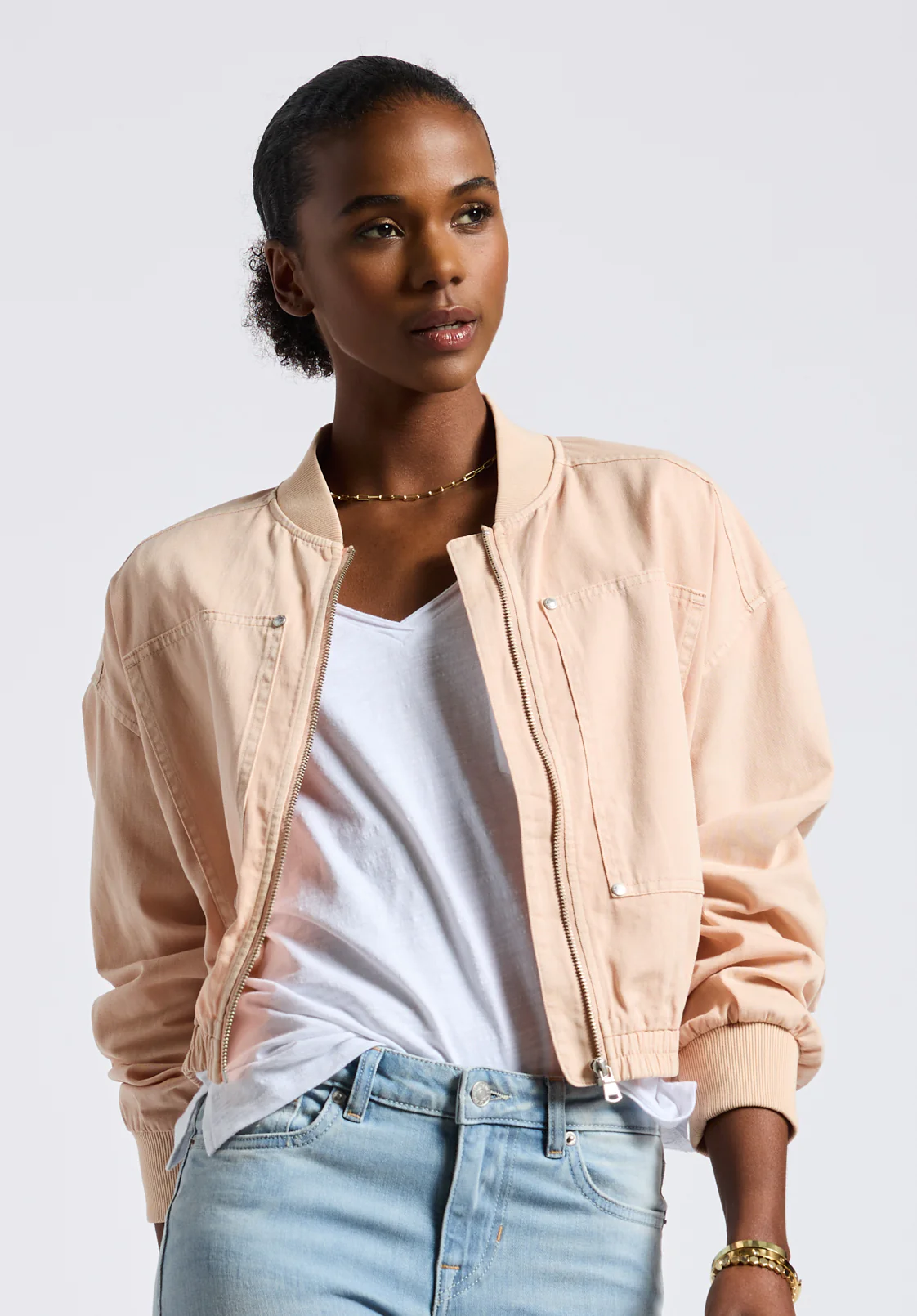 Pyper Women's Cropped Zip-Up Jacket, Cameo Rose - JK0044P - Image 5