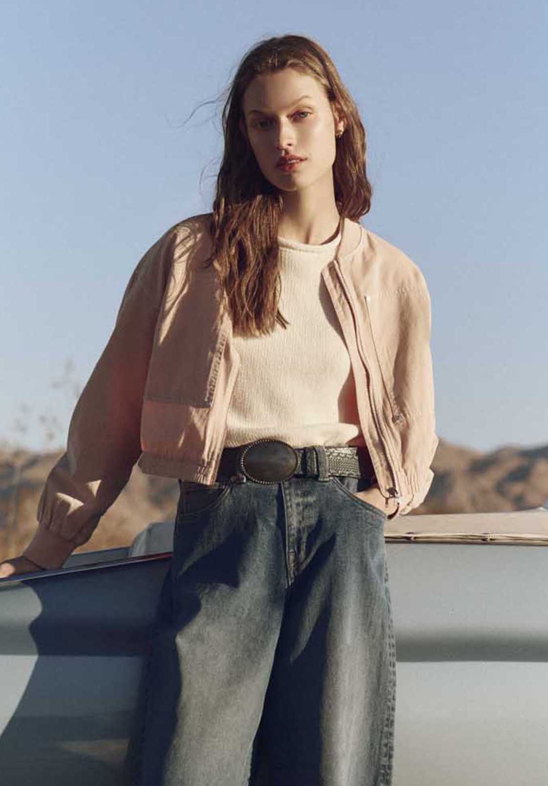 Pyper Women's Cropped Zip-Up Jacket, Cameo Rose - JK0044P - Image 7